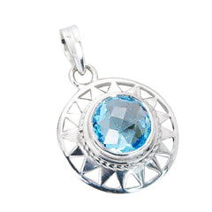Aurora Blue Retro Edgy Pendant