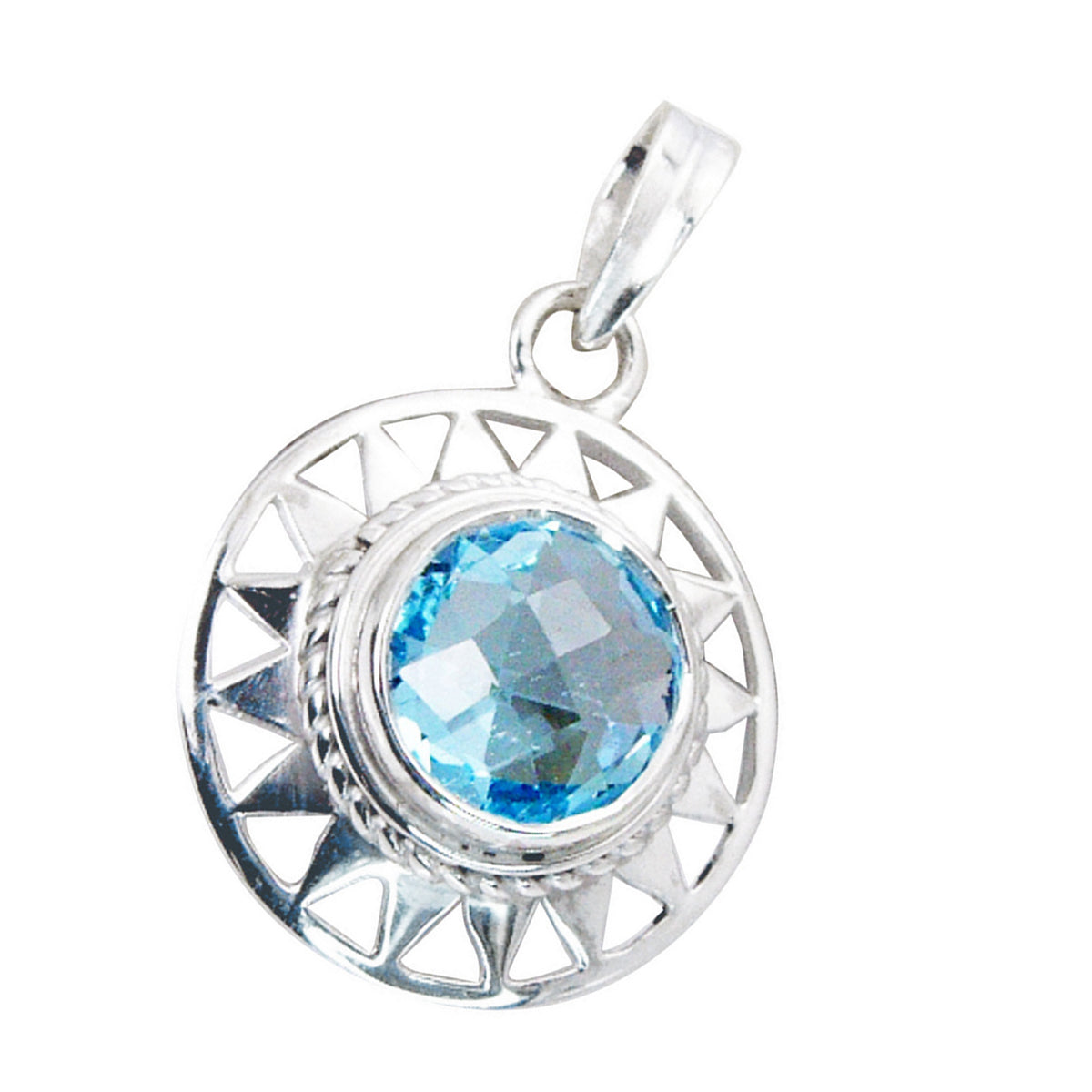 Aurora Blue Retro Edgy Pendant