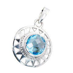 Aurora Blue Retro Edgy Pendant