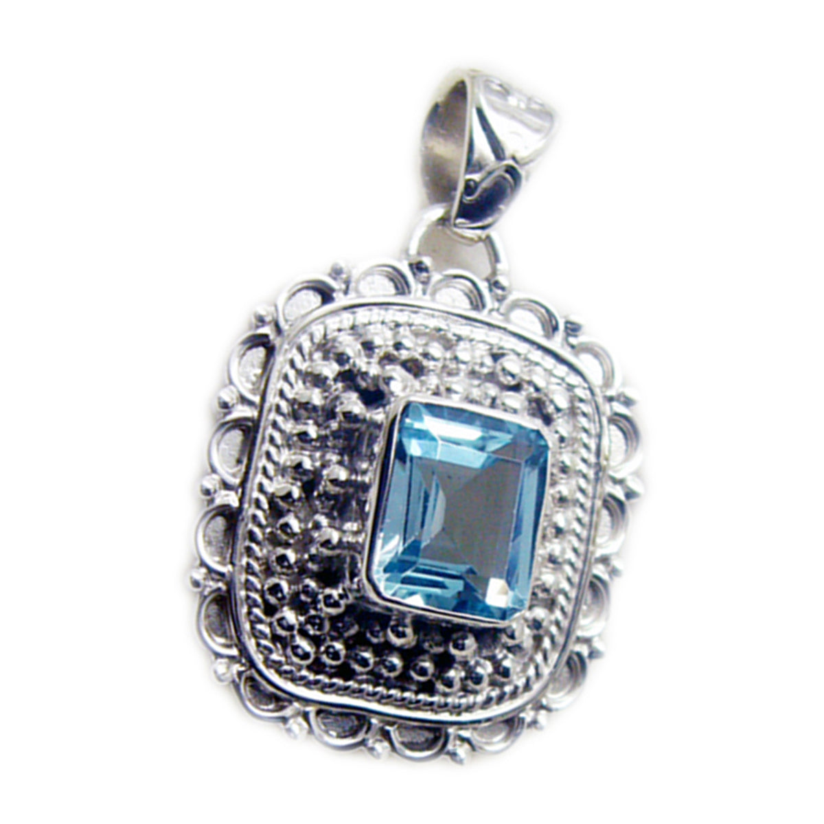 Olivia Blue Rope-Wire Statement Pendant