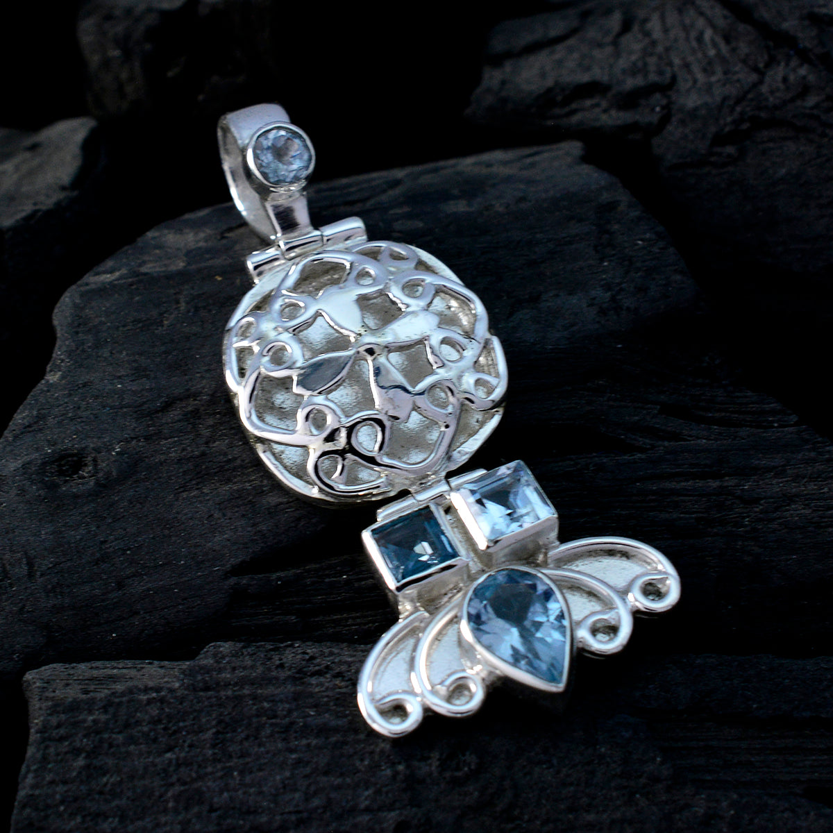 Bianca Blue Abstract Eye-catching Pendant