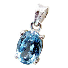 Chen Blue Abstract Minimalist Pendant Blue Topaz Blue Blue