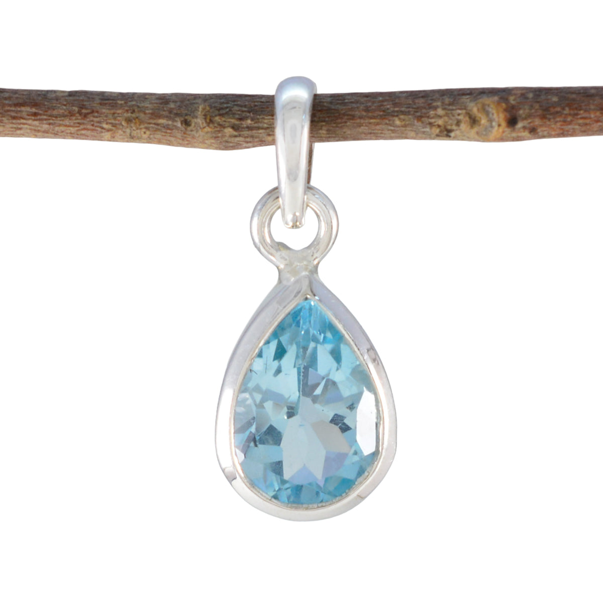 Naomi Blue Signet Elegant Pendant Blue Topaz Blue Blue