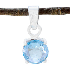Valentina Blue Modern Whisper-thin Pendant Blue Topaz Blue Blue