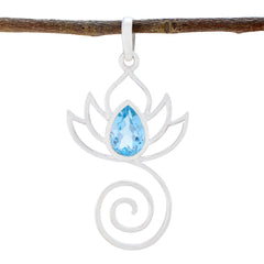 Clara Blue Rope-Wire Dainty Pendant Blue Topaz Blue Blue
