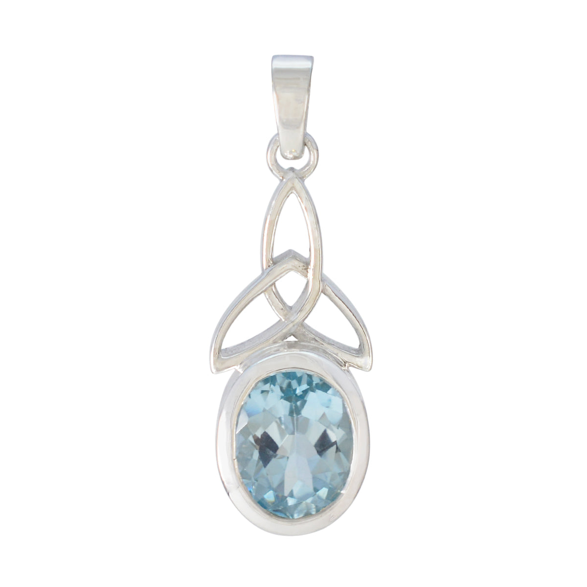 Yuki Blue Claddagh Elegant Pendant Blue Topaz Blue Blue