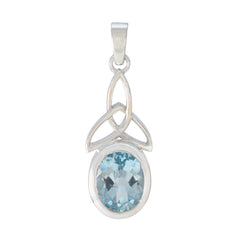 Yuki Blue Claddagh Elegant Pendant Blue Topaz Blue Blue