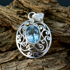 Leah Blue Geometric Mid-weight Pendant