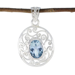 Leah Blue Geometric Mid-weight Pendant Blue Topaz Blue Blue