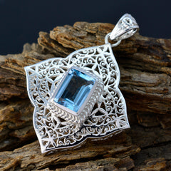 Victoria Blue Geometric Statement Pendant