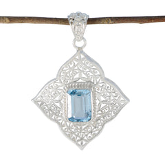 Victoria Blue Geometric Statement Pendant Blue Topaz Blue Blue