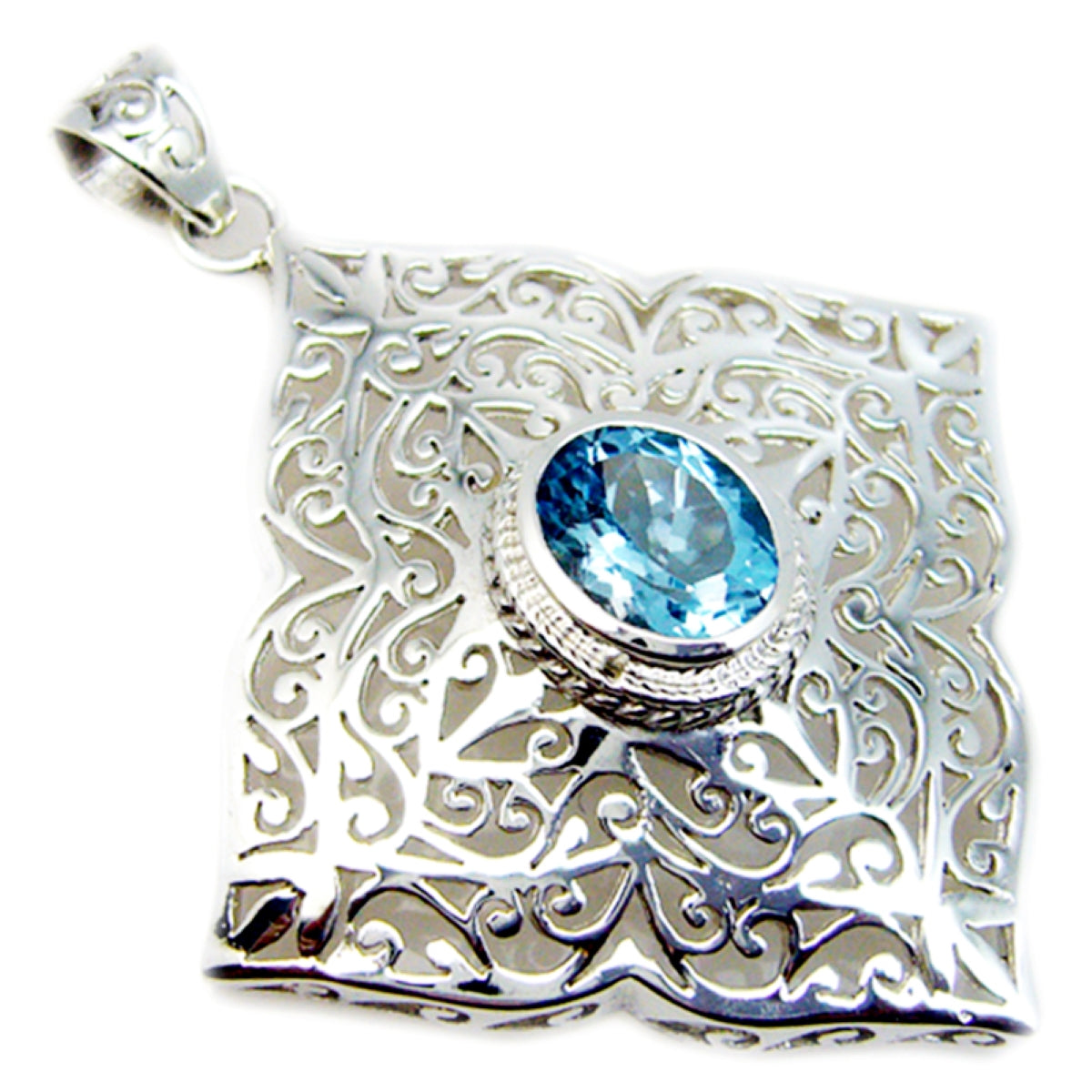 Ana Blue antique Chunky Pendant