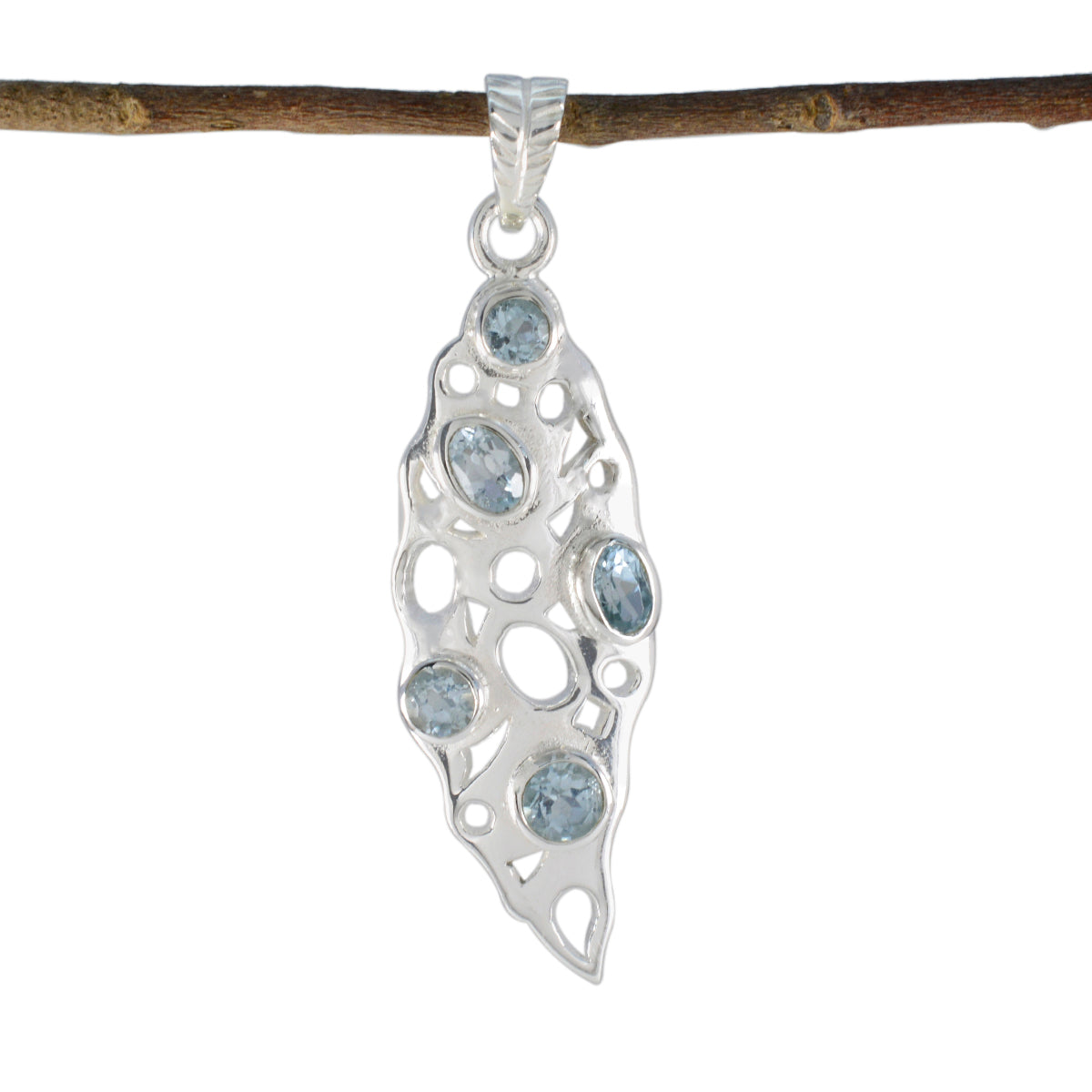 Emilia Blue Geometric Eye-catching Pendant Blue Topaz Blue Blue