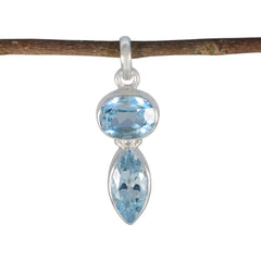 Emily Blue Signet Whisper-thin Pendant Blue Topaz Blue Blue