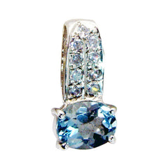 Victoria Blue Contemporary Dainty Pendant Blue Topaz Blue Blue