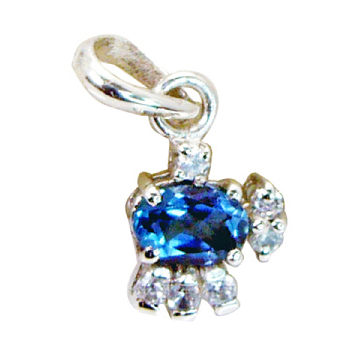 Anna Blue Signet Tiny Pendant Blue Topaz Blue Blue