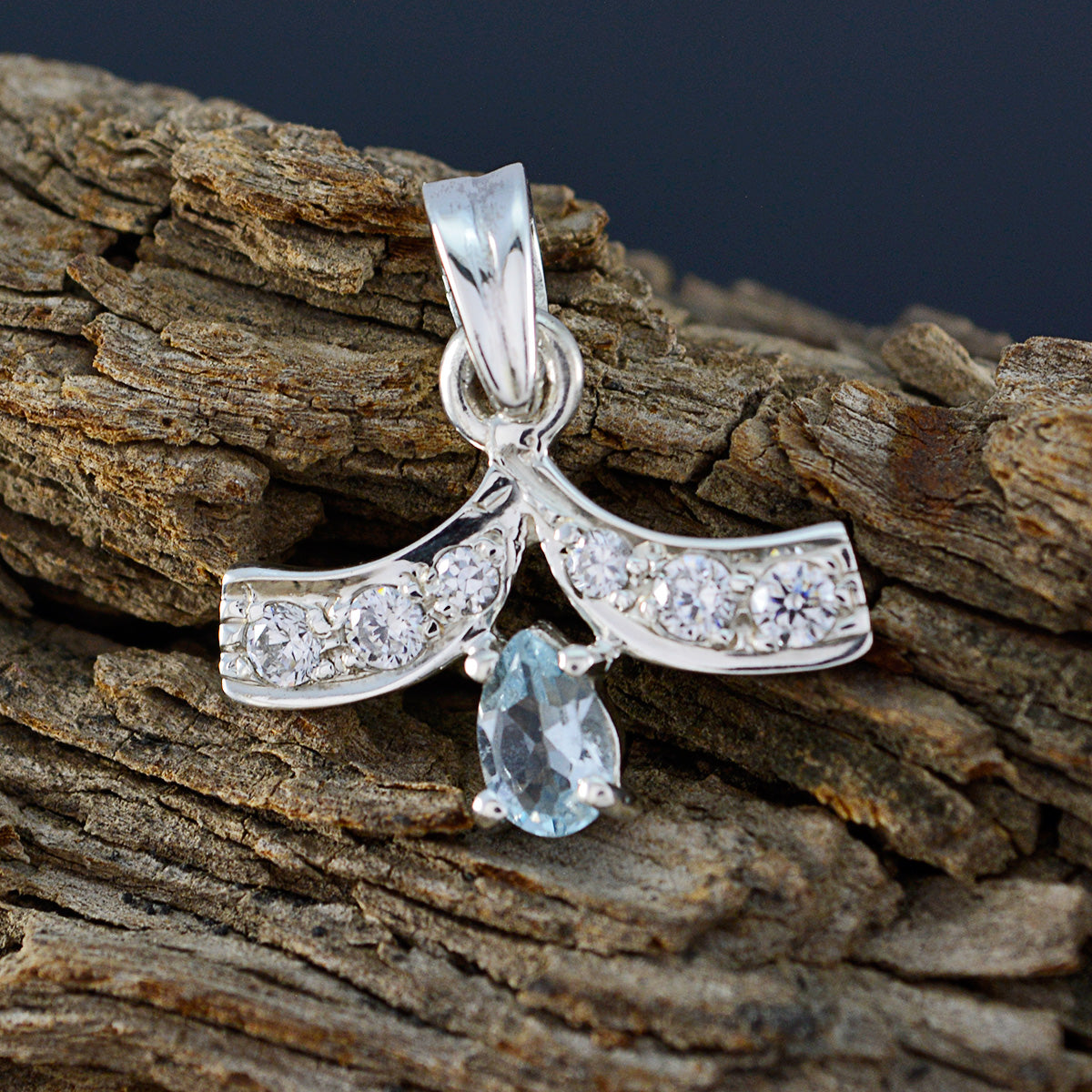 Lea Blue Abstract Minimalist Pendant