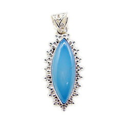 Skylar Blue Feminine Edgy Pendant Blue Chalcedony Blue Blue