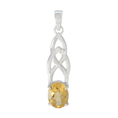Renata Yellow Claddagh Delicate Pendant Citrine Yellow Yellow