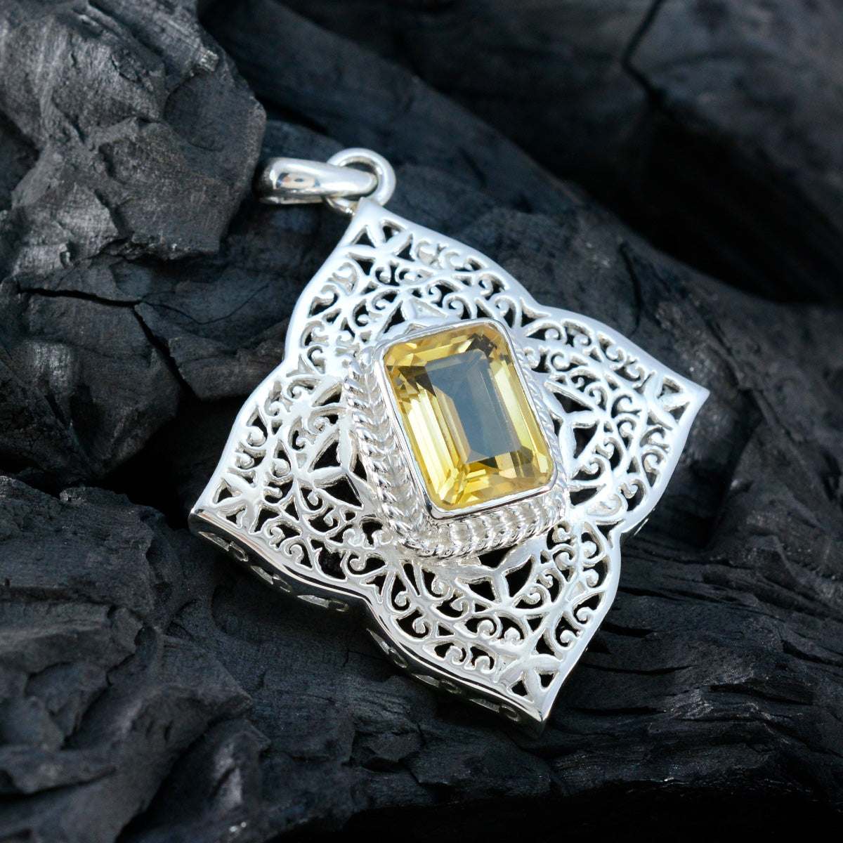 Violet Yellow Victorian Statement Pendant