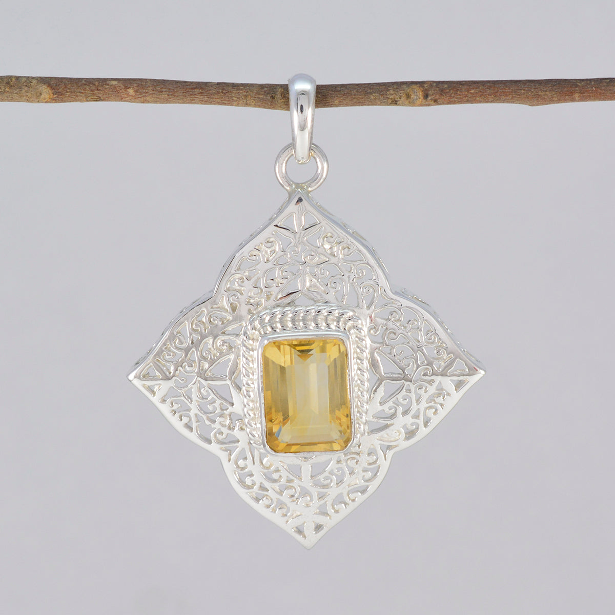 Violet Yellow Victorian Statement Pendant