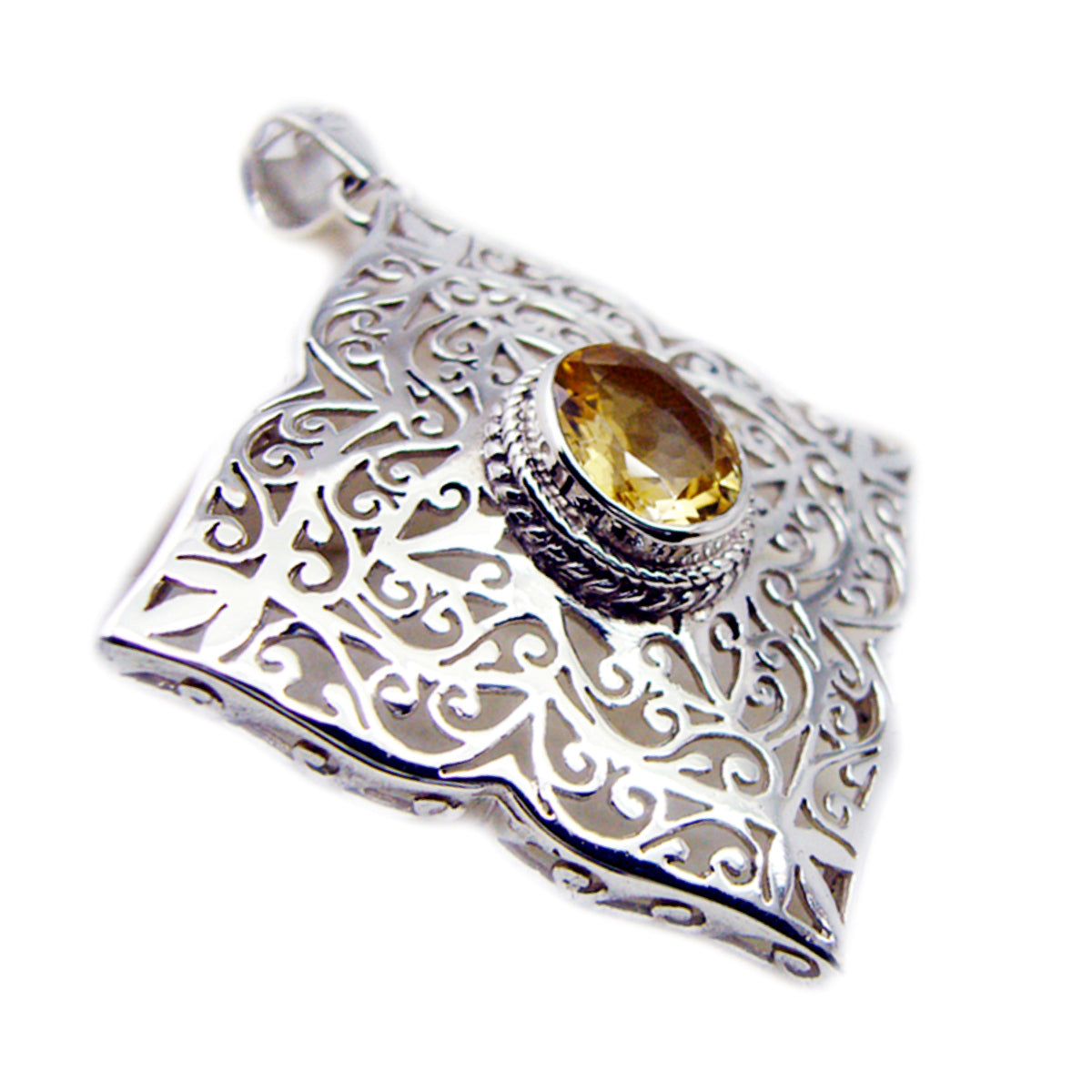 Agustina Yellow Art-Deco Chunky Pendant