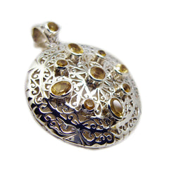 Yasmin Yellow Vintage Chunky Pendant Citrine Yellow Yellow