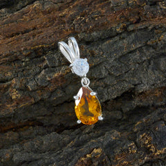 Hana Yellow Modern Minimalist Pendant Citrine Yellow Yellow