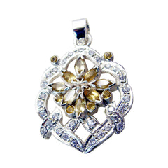 Kristine Yellow Signet Statement Pendant Citrine Yellow Yellow