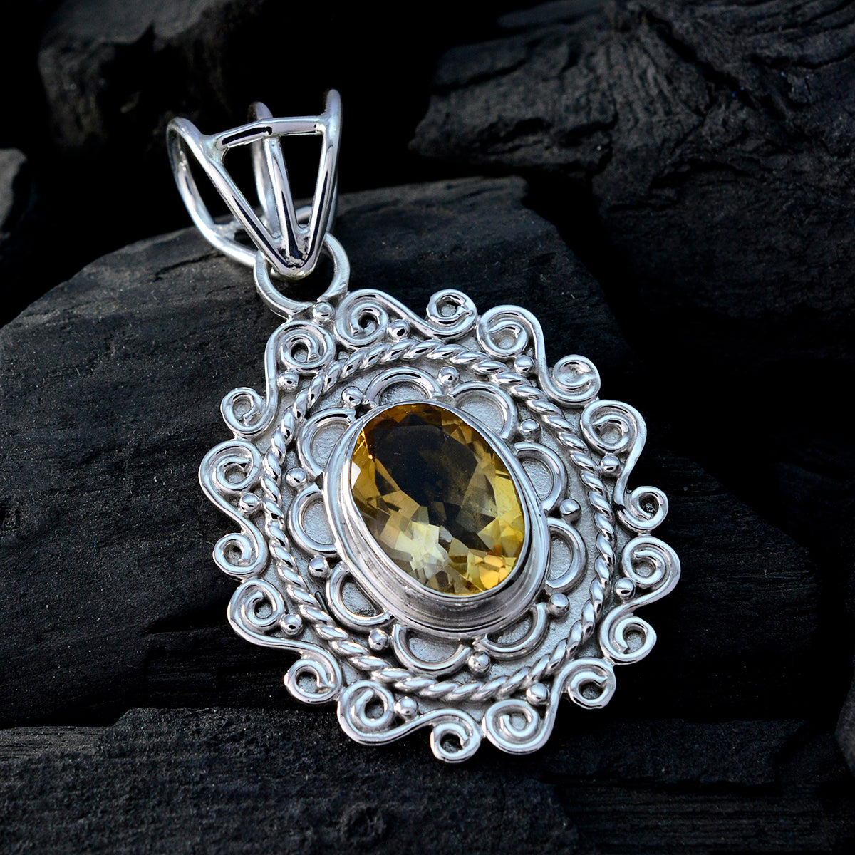 Mia Yellow Rope-Wire Statement Pendant