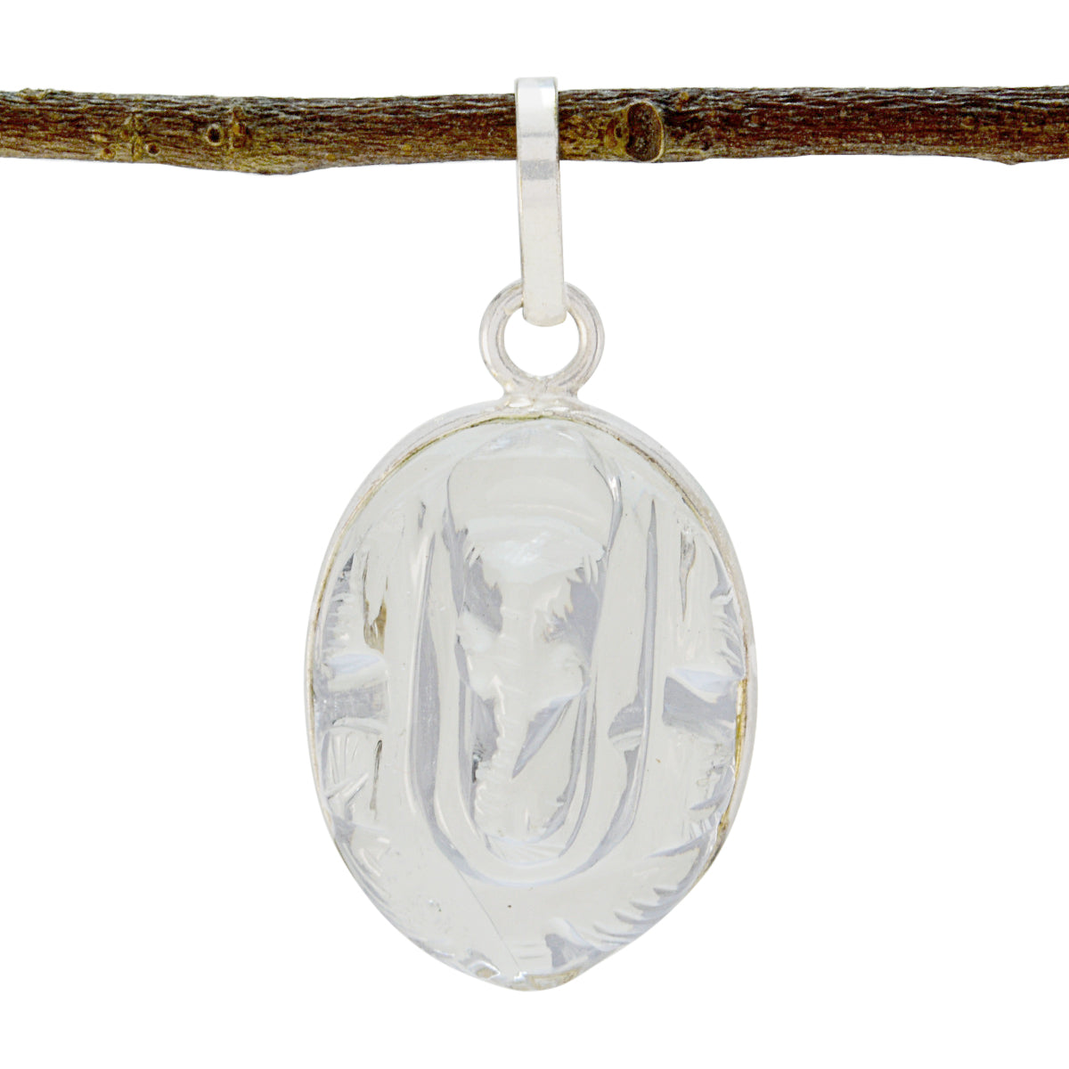 Ines White Sophisticated Minimal Pendant Crystal Quartz White White