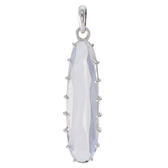 Camila White Cocktail Statement Pendant Crystal Quartz White White