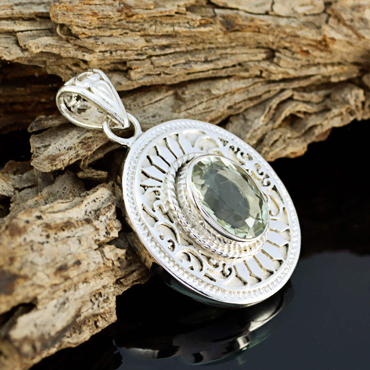 Julia Light Green Geometric Statement Pendant