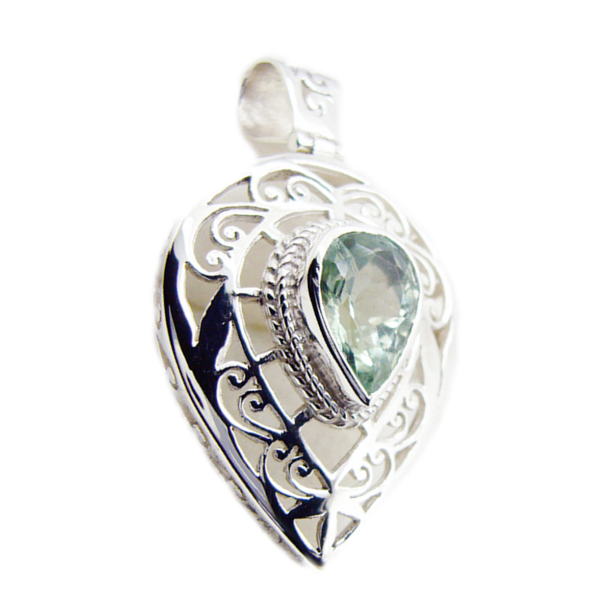 Ángeles Light Green Retro Statement Pendant Green Amethyst Light Green Light Green
