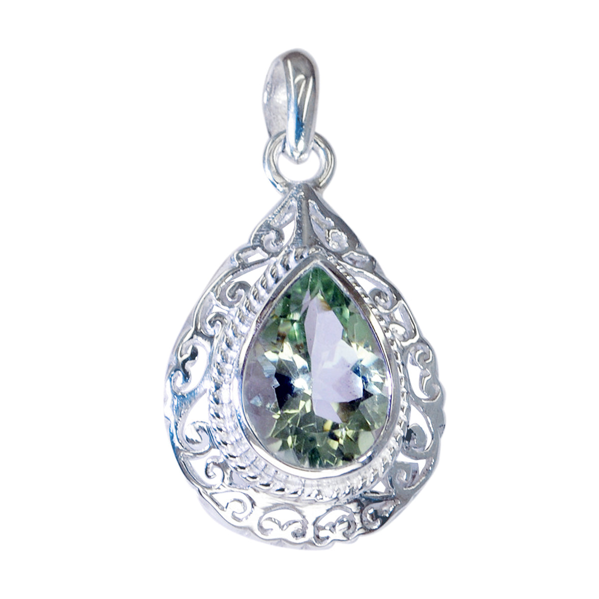 Amelia Light Green Geometric Essential Pendant Green Amethyst Light Green Light Green