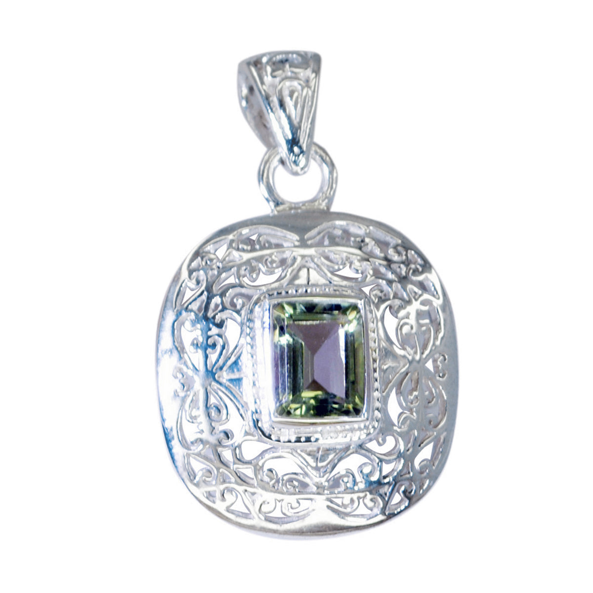 Camilla Light Green Vintage Edgy Pendant Green Amethyst Light Green Light Green
