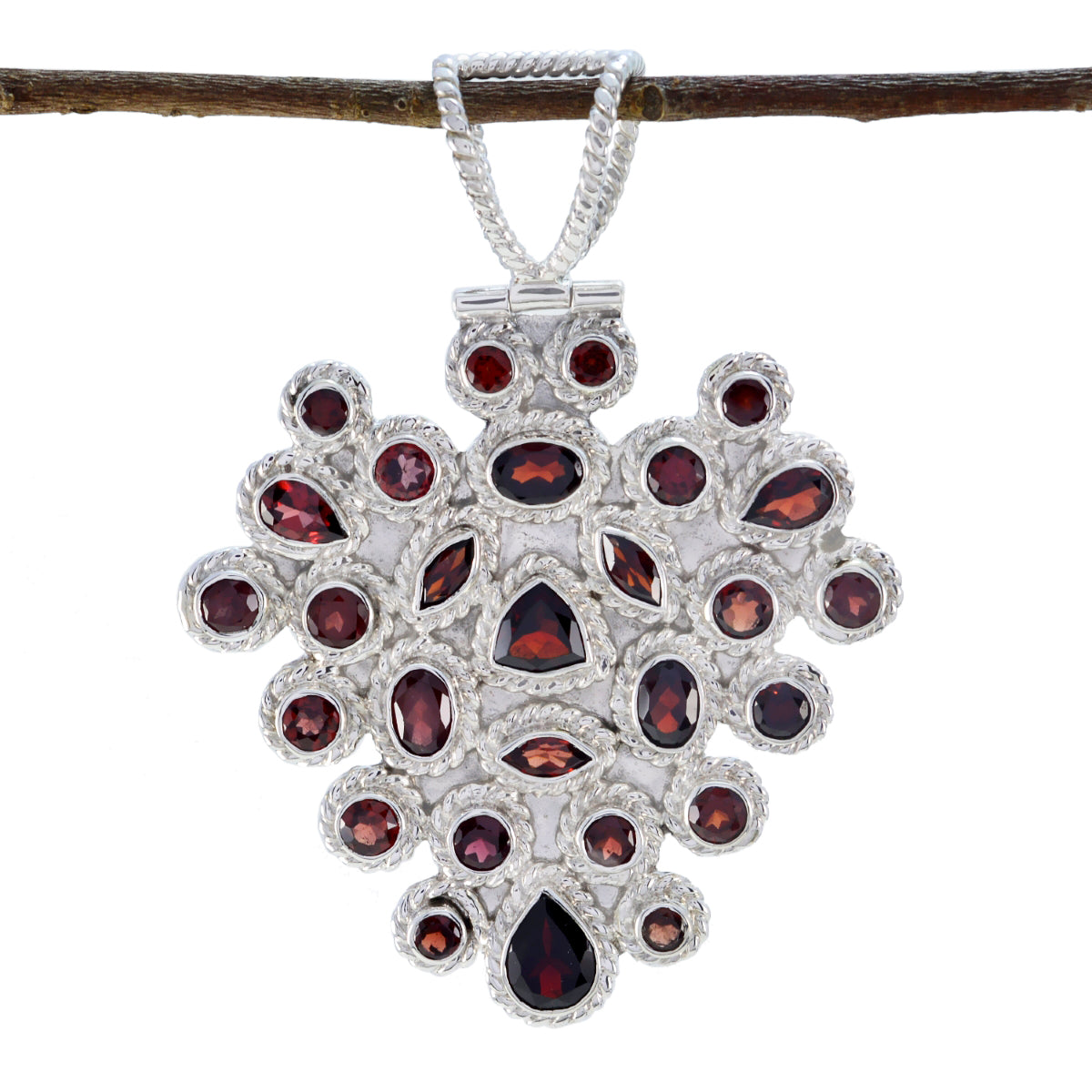 Isabel Red Rope-Wire Chunky Pendant Garnet Red Red