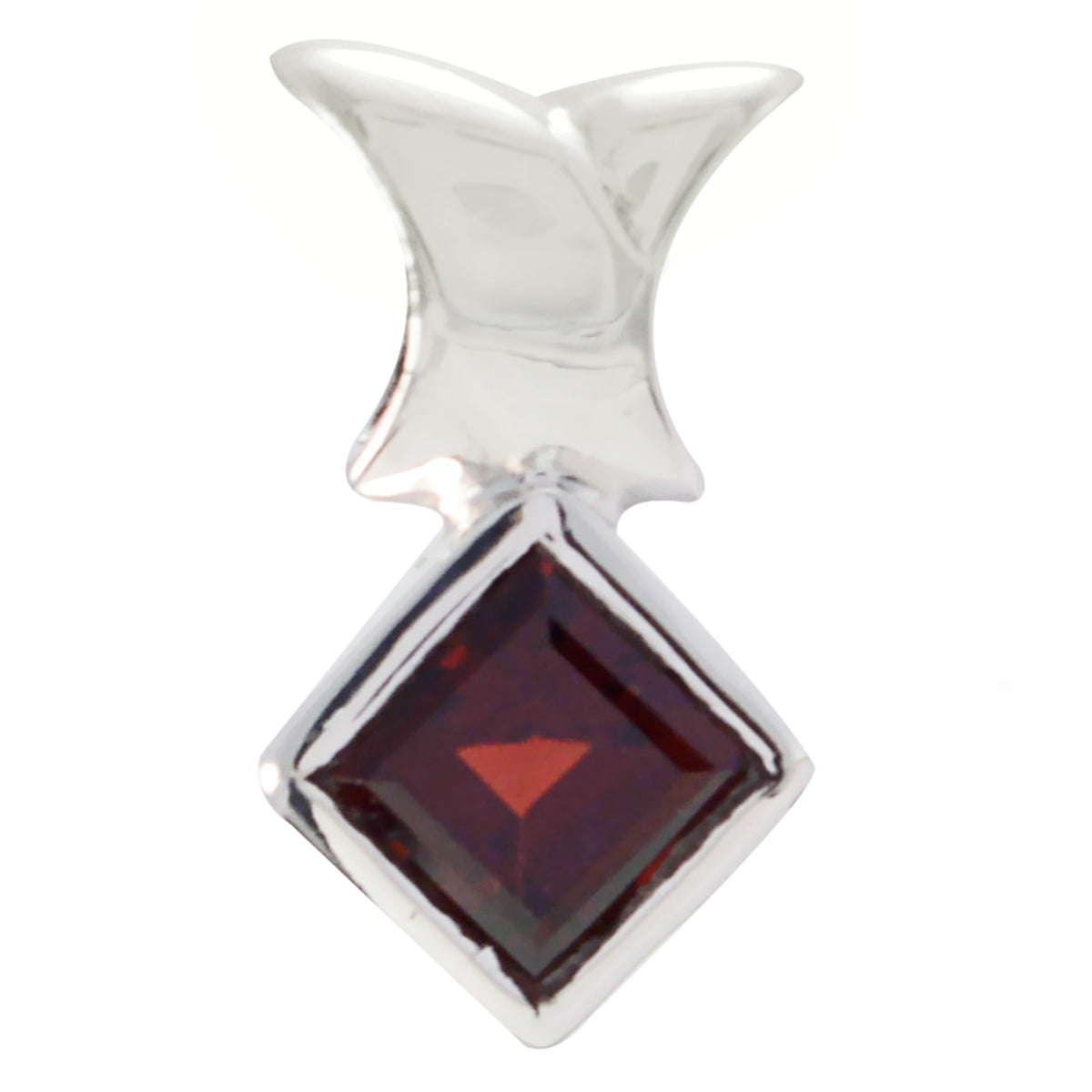 Wen Red Abstract Minimalist Pendant Garnet Red Red