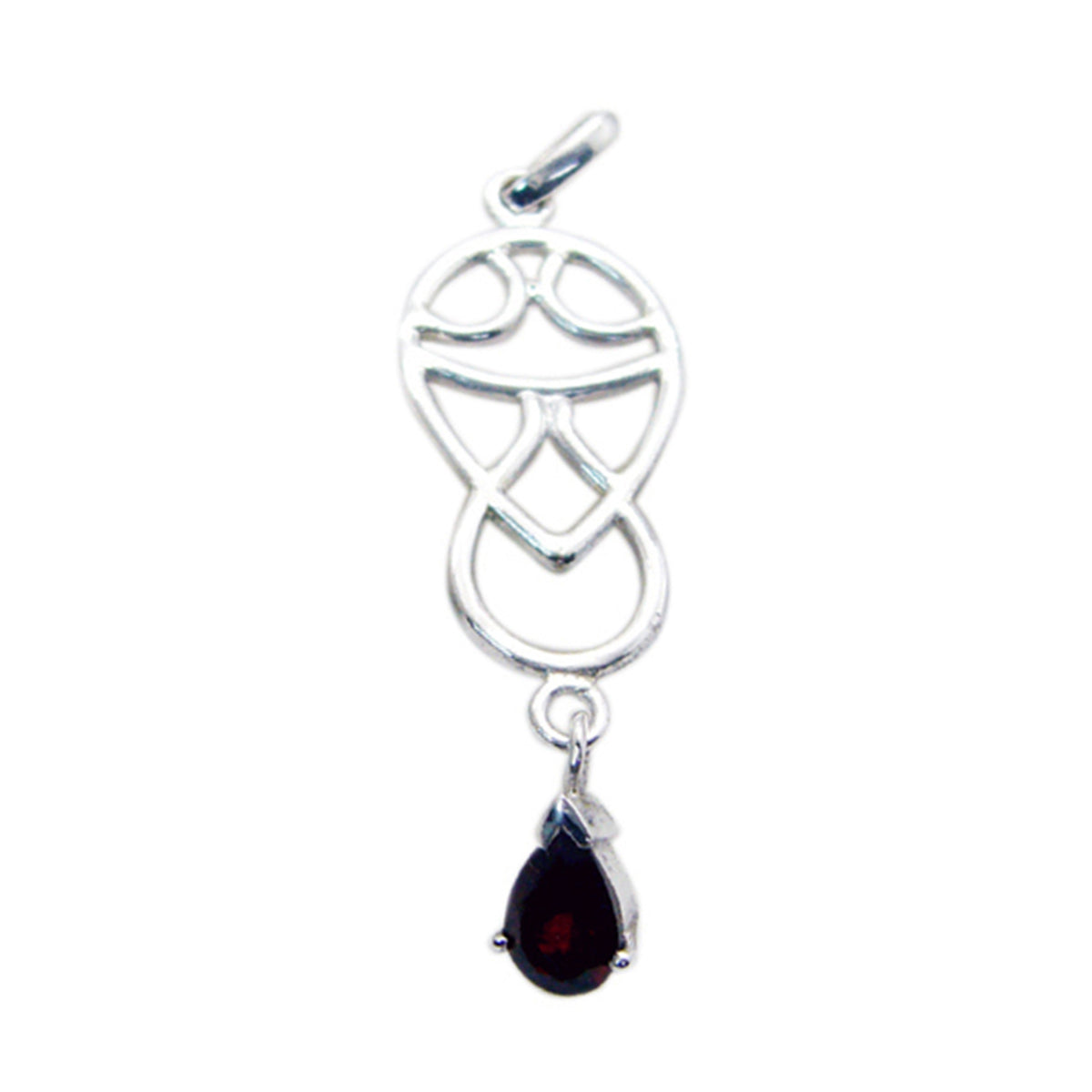 Aaliyah Red Abstract Featherlight Pendant Garnet Red Red