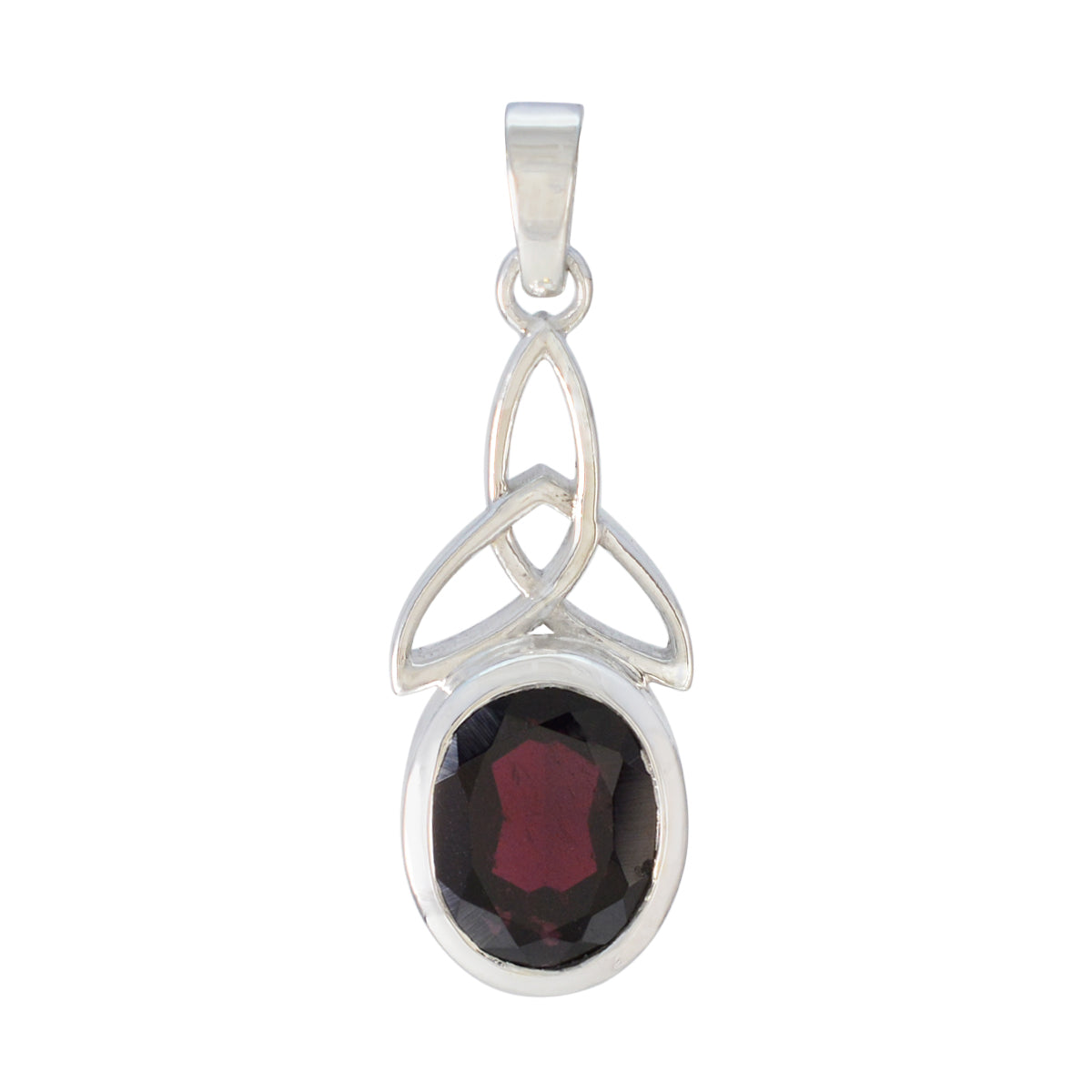 Aiko Red Claddagh Elegant Pendant Garnet Red Red