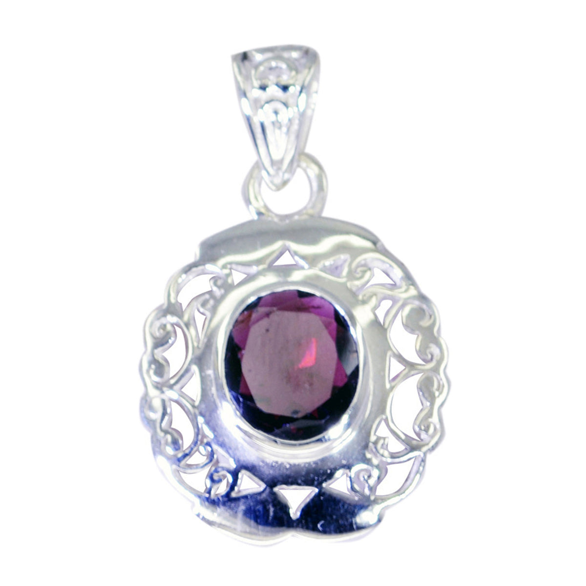 Elena Red antique Edgy Pendant Garnet Red Red