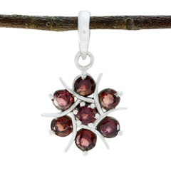 Valentina Red Trendy Delicate Pendant Garnet Red Red