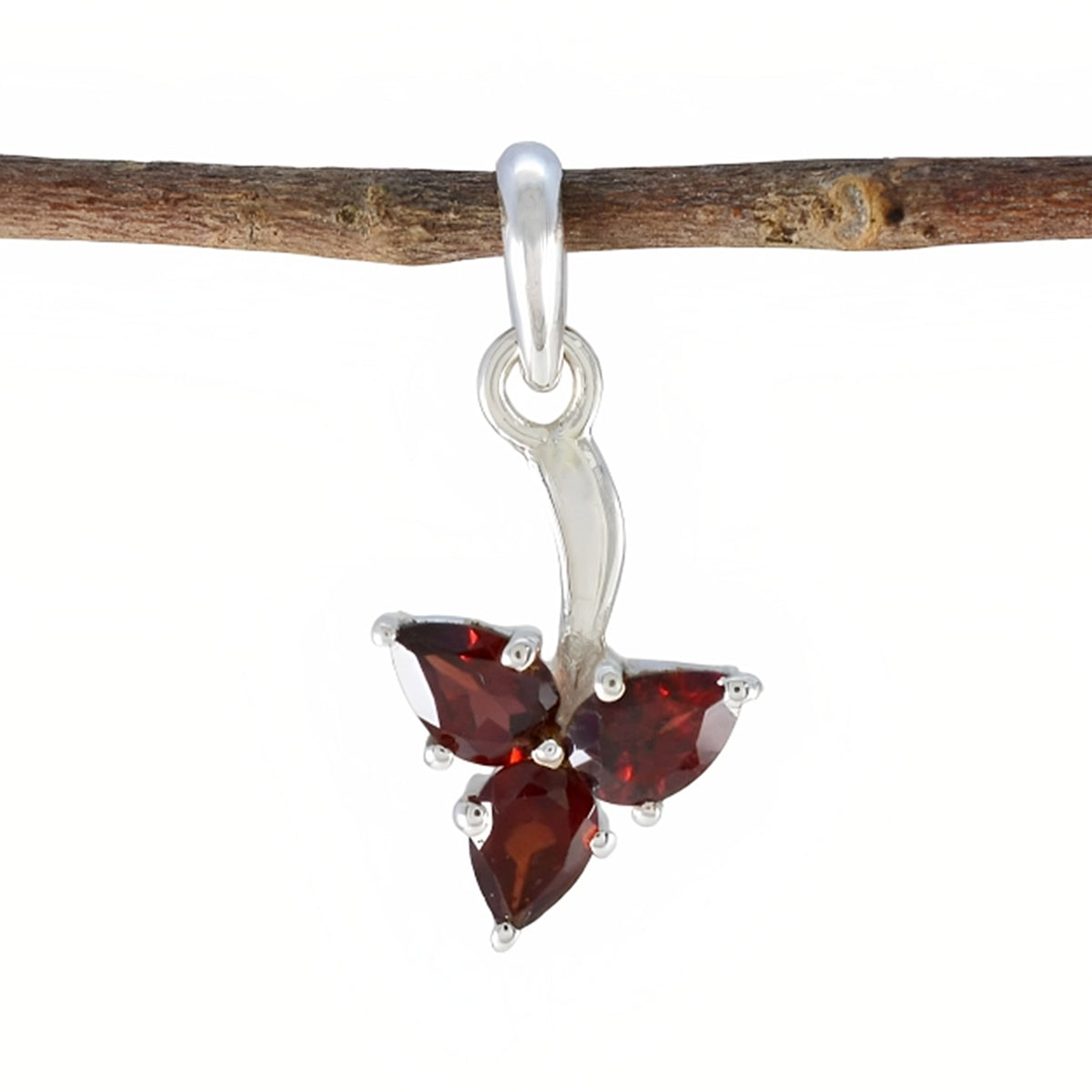Chloe Red Heart Delicate Pendant Garnet Red Red