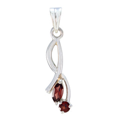 Paula Red Trendy Delicate Pendant Garnet Red Red