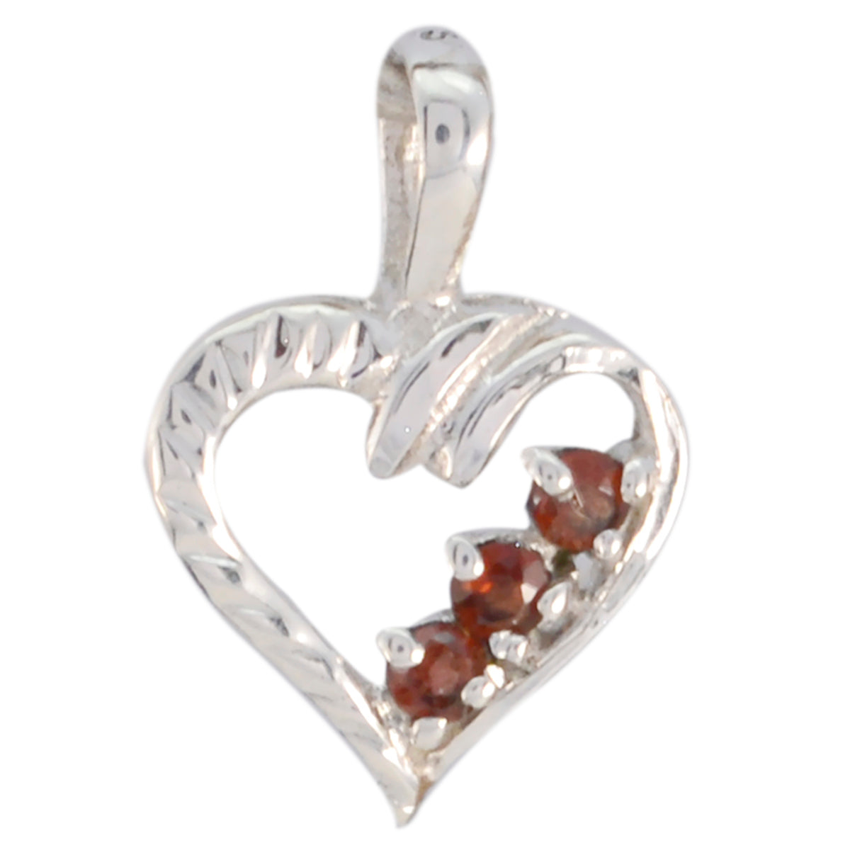 Amelia Red Heart Delicate Pendant Garnet Red Red