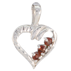 Amelia Red Heart Delicate Pendant Garnet Red Red