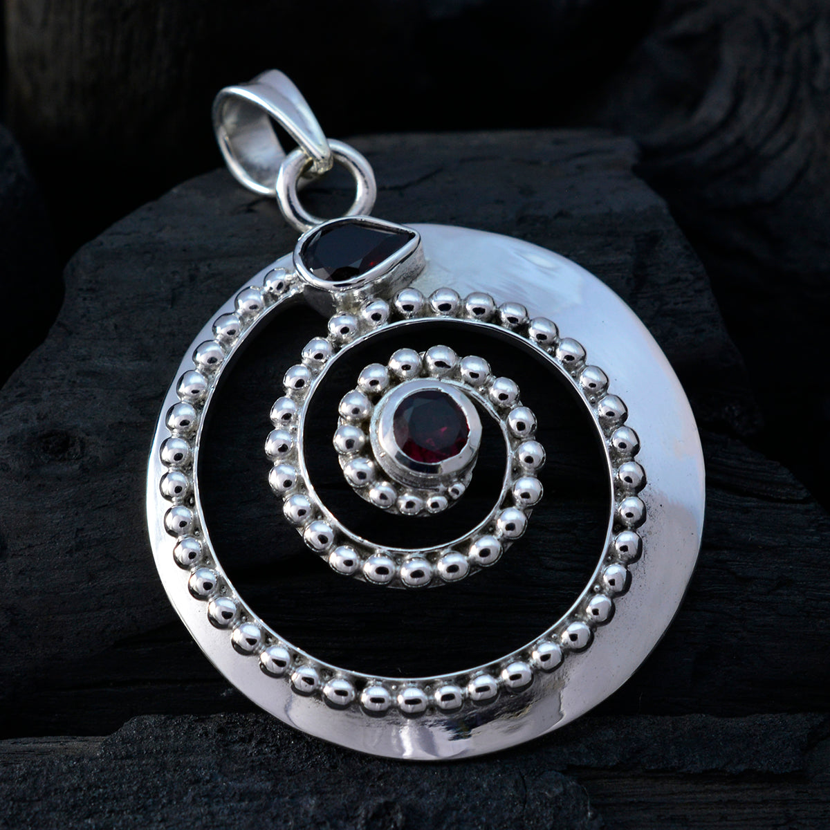 Hannah Red Bubble Statement Pendant