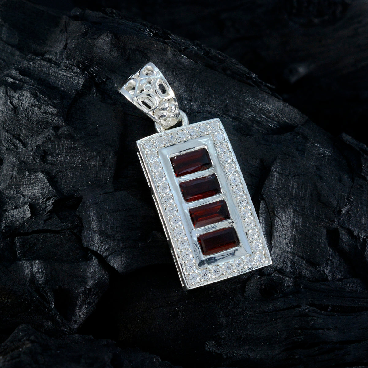 Bianca Red Abstract Featherlight Pendant