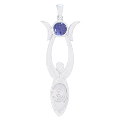 Ellie Blue Trendy Tiny Pendant Iolite Blue Blue