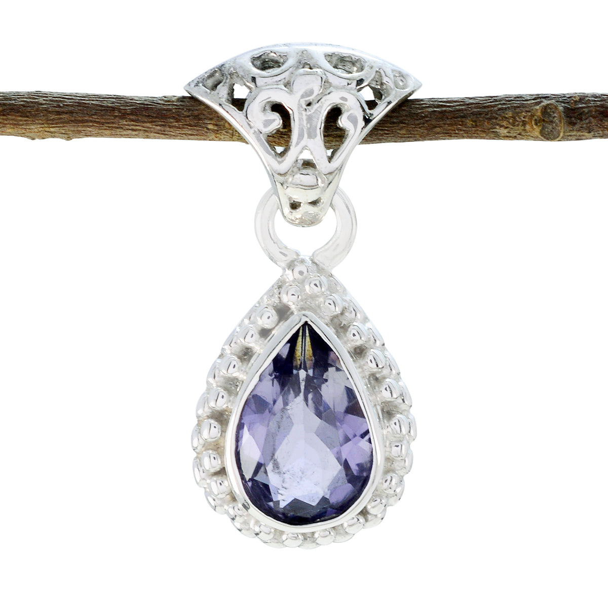 Amelia Blue Rope-Wire Featherlight Pendant Iolite Blue Blue